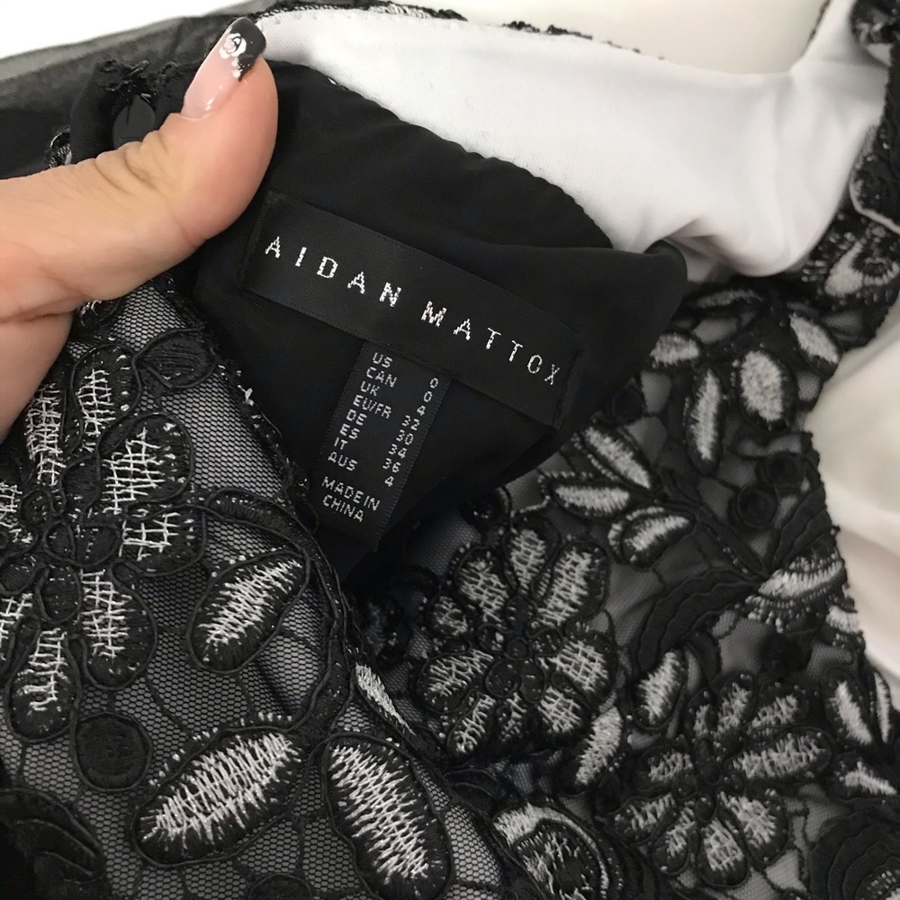 Aidan Mattox Silk-trim Gown Women's Black - Picture 8 of 8